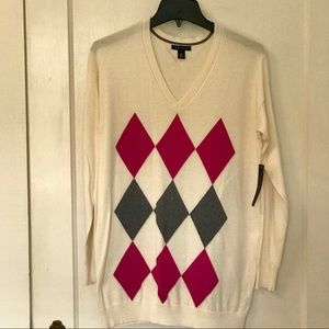 NWT Tommy Crew Neck Long Sweater Ivory Medium